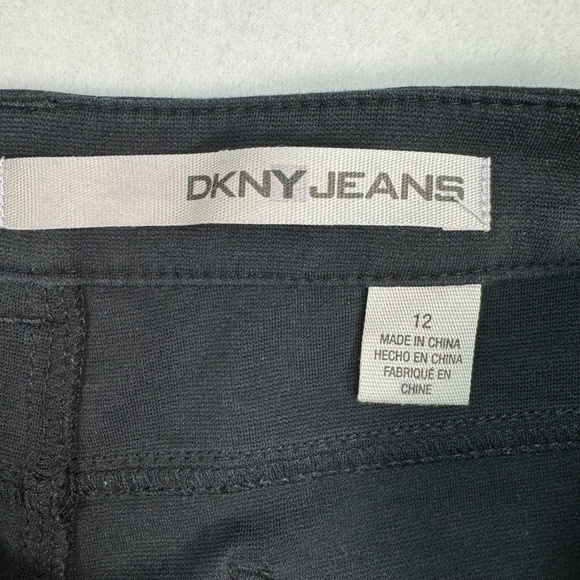 Dkny Jeans Straight Leg Pants Womens Size 12 Mid Rise Black Zipper Pockets - Picture 5 of 13
